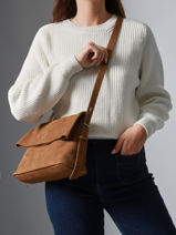 Sac Bandouli�re Cavalier Nubuck Cuir Etrier Beige cavalier nubuck ECAN135M-vue-porte