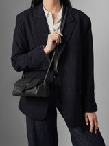 Sac Bandoulire S Agnes Cuir Etrier Noir agnes EAGC205S-vue-porte